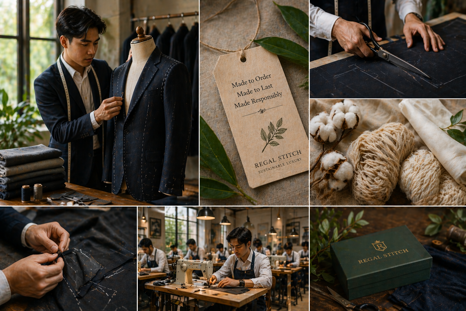 Sustainable luxury tailoring — natural fabrics and ethical craftsmanship at Regal Stitch