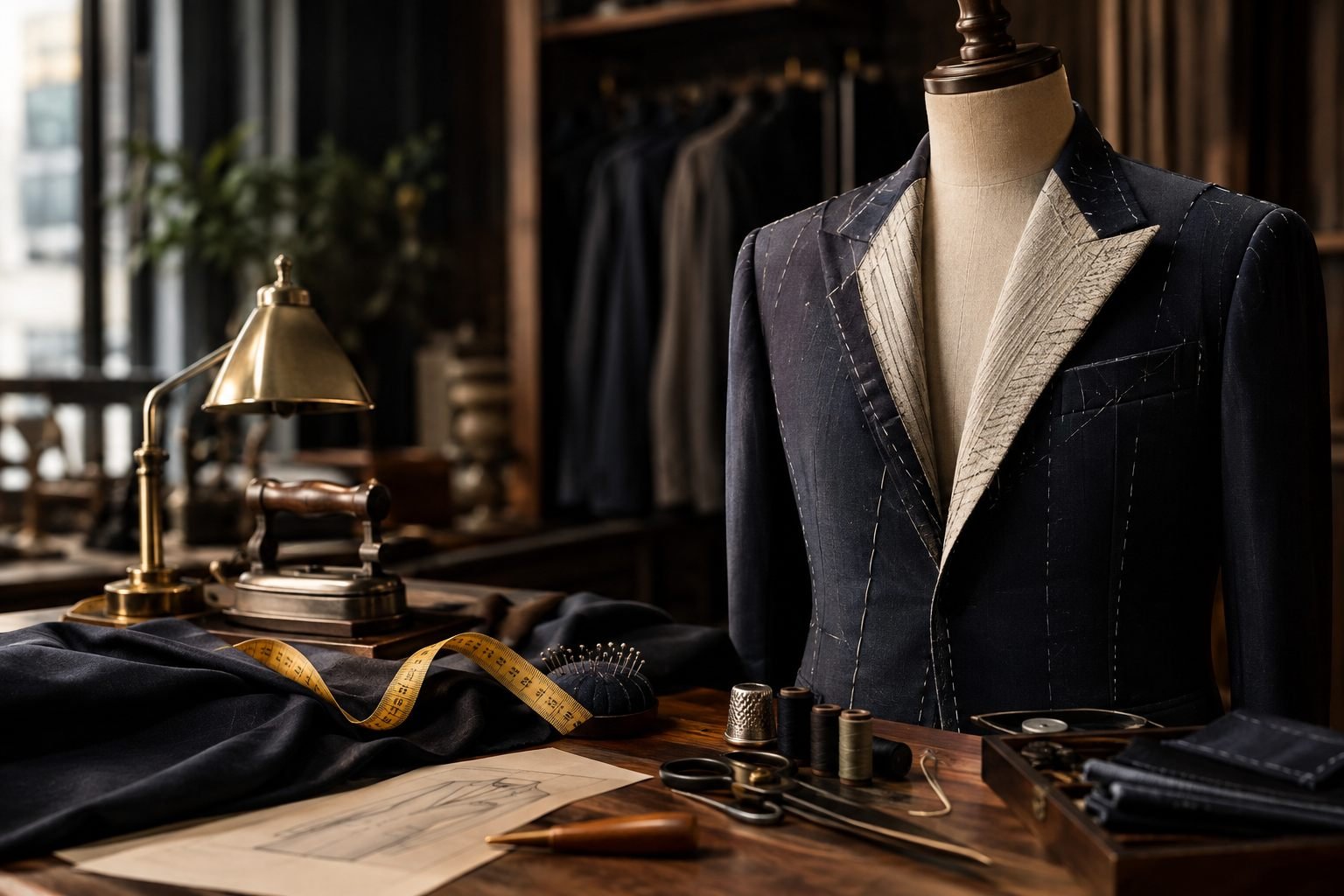 Master tailor at work in the Regal Stitch Bangkok atelier